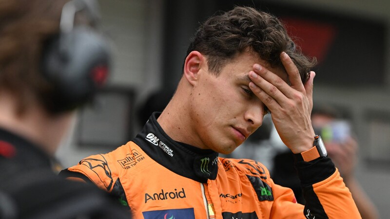 Lando Norris struggles with the first laps. (Bild: AFP/APA/Ferenc ISZA)