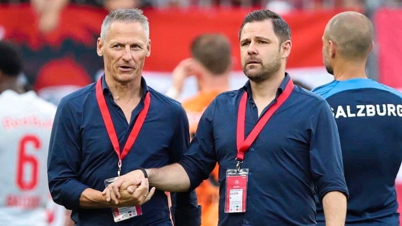 Bullen-Bosse: Geschäftsführer Stephan Reiter (li.) und Sportdirektor Bernhard Seonbuchner. (Bild: GEPA/GEPA pictures)