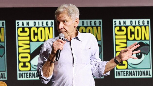 "Grumpy" Harrison Ford rebuffed a reporter at Comic-Con in San Diego. (Bild: APA Pool/Getty Images via AFP/GETTY IMAGES/Matt Winkelmeyer)