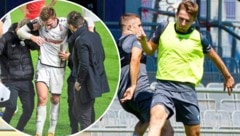 Beim LASK begann Raguz’ Verletzungspech (li.) – nun ist Austrias Stürmer (re.) zurück im Training. (Bild: GEPA Pictures, Austria Wien)