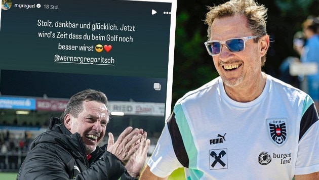 Werner Gregoritsch dankt ab – Sohn Michael bringt eine leicht humoristische Note rein. (Bild: Urbantschitsch Mario/Mario Urbantschitsch, Instagram.com/mgregerl)