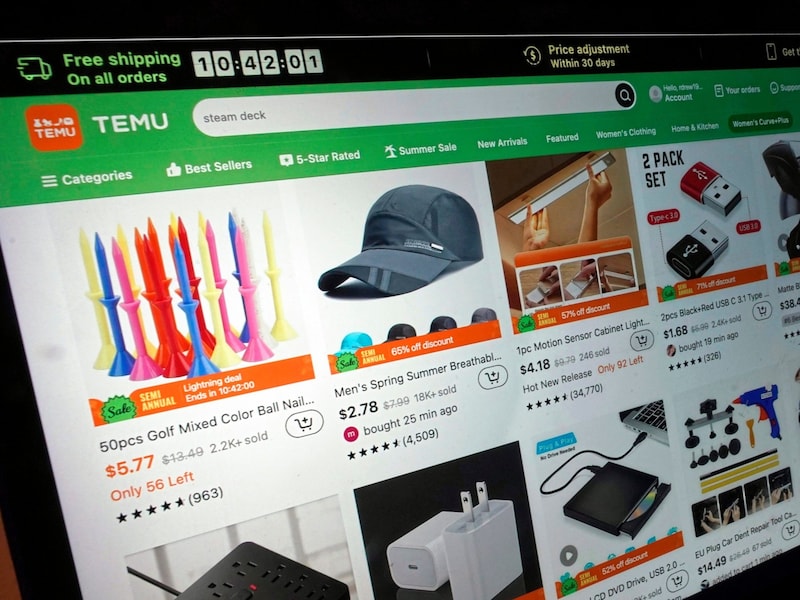 When displaying the number of products that are still available, Temu is said not to be too precise with the truth. (Bild: The Associated Press)