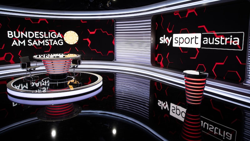 The Sky studio for the upcoming Bundesliga season is located in Vienna-Auhof and features all kinds of technical refinements. (Bild: Sky/Max Brucker)