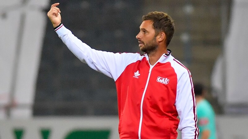 Coach Gernot Messner and the GAK welcome Red Bull Salzburg on Friday. (Bild: GEPA pictures)