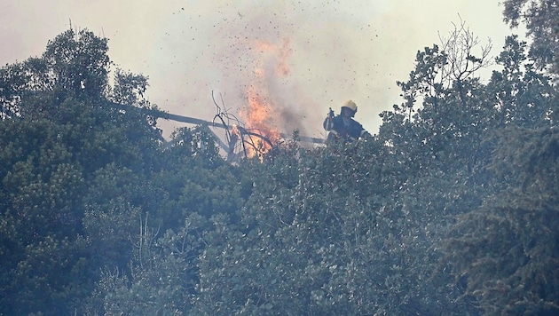 An mehreren Stellen brachen am Monte Mario Brände aus. (Bild: EPA)