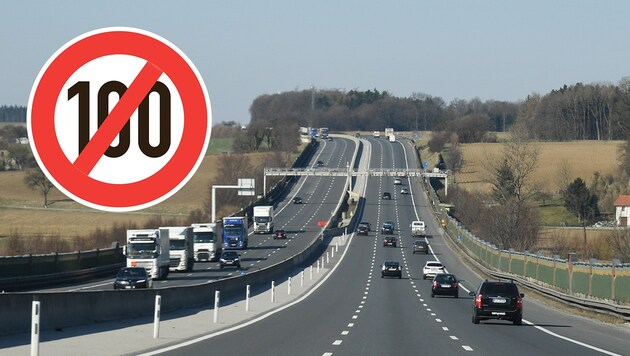 Tempo 100 auf Autobahnen ist aufgrund der Luftqualität in Niederösterreich kein Thema! (Bild: Krone KREATIV/Patrick Huber)