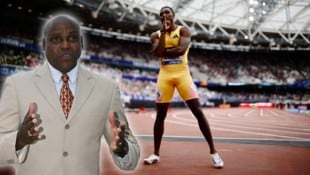 Carl Lewis (l.) glaubt an einen Sieg seines Landmanns Noah Lyles.