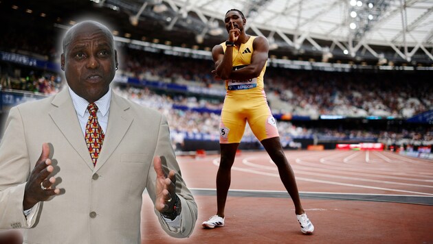 Carl Lewis (l.) glaubt an einen Sieg seines Landmanns Noah Lyles. (Bild: AFP/APA/BENJAMIN CREMEL/Jonathan NACKSTRAND)