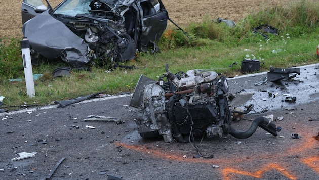 Das Auto wurde bei dem Crash völlig zerstört. (Bild: laumat)