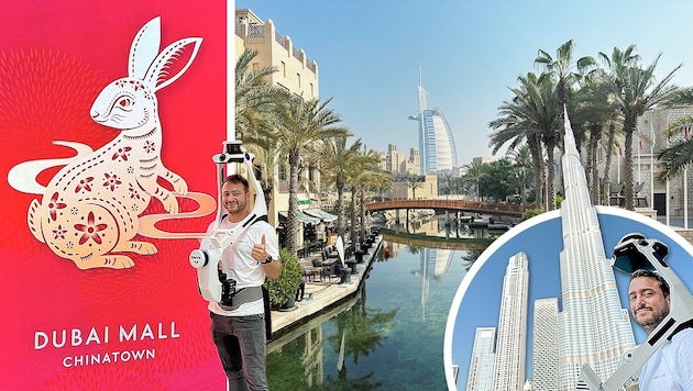 In Dubai, a trip to the Dubai Mall is a must, and for the qapture team (here Dominic Koll with scanner) it is now their workplace. (Bild: Krone KREATIV/qapture gmbH, REUTERS)