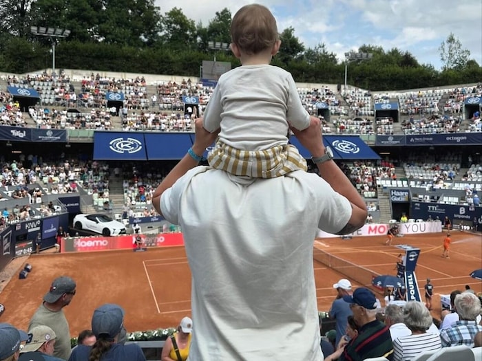 Mit dem Sohnemann ging es auch zu Opa Alex zum Tennis-Turnier in Kitzbühel.