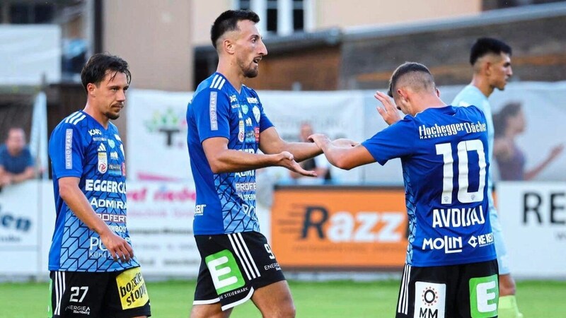 Stürmer-Zugang Patrik Mijic (M.), der im Cup dreimal eingenetzt hat, soll nicht an Vorgänger Entrup gemessen werden. (Bild: GEPA/GEPA pictures)