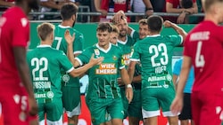 Großer Jubel bei den Kickern des SK Rapid … (Bild: GEPA)