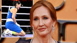 J.K Rowling (re.) leidet mit Angela Carini. (Bild: AFP/Tolga Akmen, MOHD RASFAN)