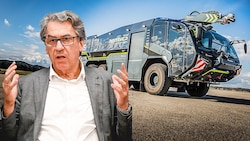 Stefan Pierer (Bild) übernimmt heuer gemeinsam mit Mark Mateschitz und zwei Gesellschaften von Raiffeisen OÖ die Mehrheit bei Rosenbauer. (Bild: Krone KREATIV/Rosenbauer International, Markus Wenzel)