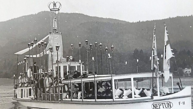 Die Neptun mit der Statue, die damals eine Schleppe hatte. (Bild: Kogler Christina Natascha/Christina Natascha Kogler)