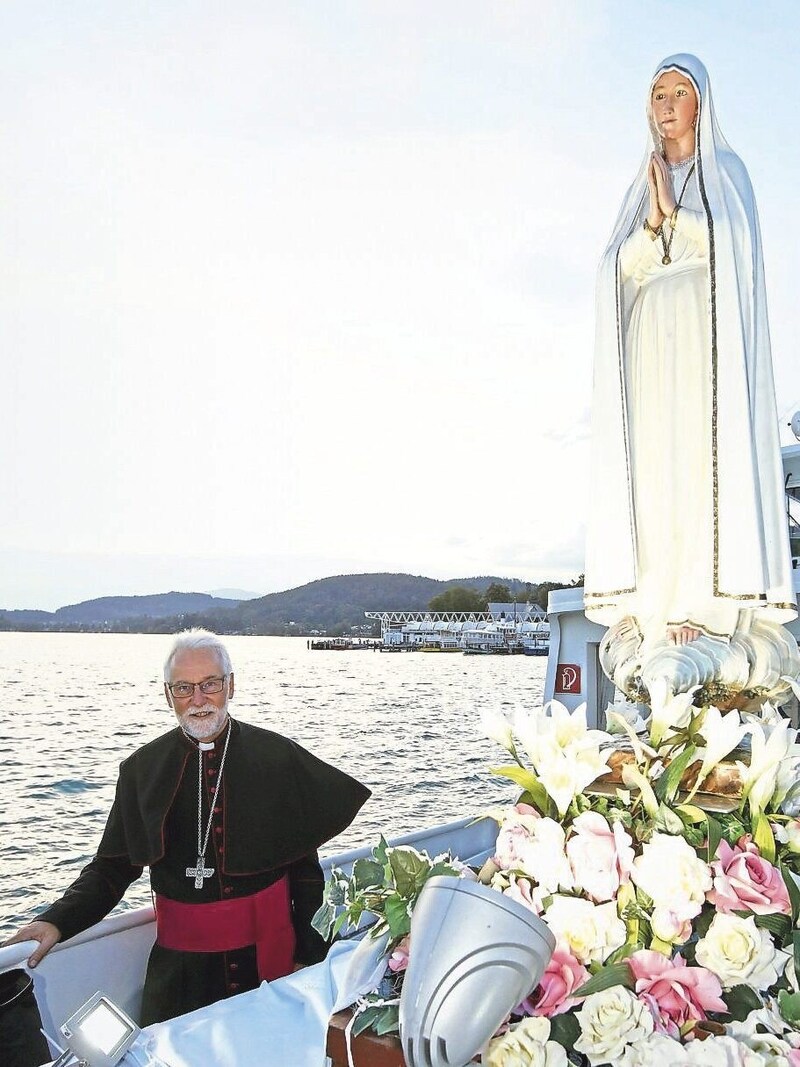 Diözesanbischof Josef Marketz wird auf dem Marienschiff sein und an den Anlegestellen die Gläubigen begrüßen. Derzeit sind zwei Schiffe für die Prozession vorgesehen. (Bild: GERD EGGENBERGER Diözese Gurk)