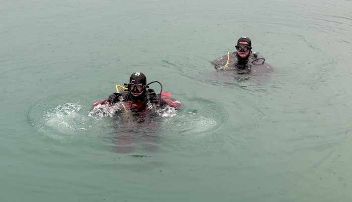 Divers found the body at around 9 pm