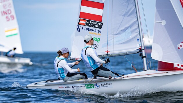 Lara Vadlau und Lukas Mähr wurden in der ersten Wettfahrt disqualifiziert. (Bild: APA/OESV/DOMINIK MATESA)