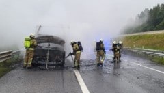 Der Fahrer blieb unverletzt, der Kleinlaster brannte komplett aus. (Bild: Feuerwehr Werfen)