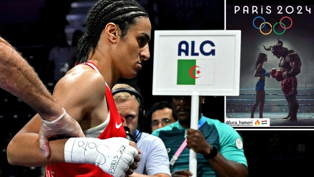 Olympic excitement: Imane Khelif is compared to a beast. (Bild: AFP/Delphine BOURDAIS, instagram.com)