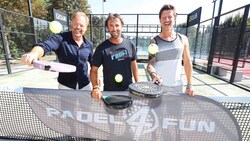 Haben Padel für sich (und andere) entdeckt: Pöltenstein, Holban, Freudensprung (v. li.) (Bild: Reinhard Judt)