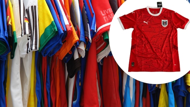 Jerseys as far as the eye can see. Asian suppliers produce their own kits. But how good is the quality? (Bild: Turbowerner, Krone kreativ)