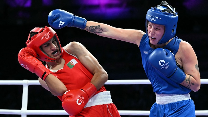 Imane Khelif (left) is in the semi-finals. (Bild: AFP or licensors)