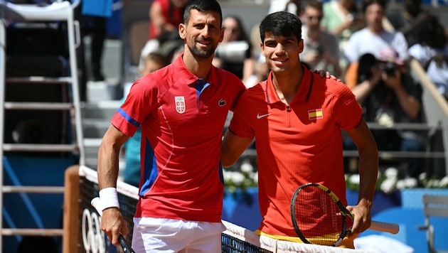 Novak Djokovic and Carlos Alcaraz (Bild: AFP/CARL DE SOUZA)