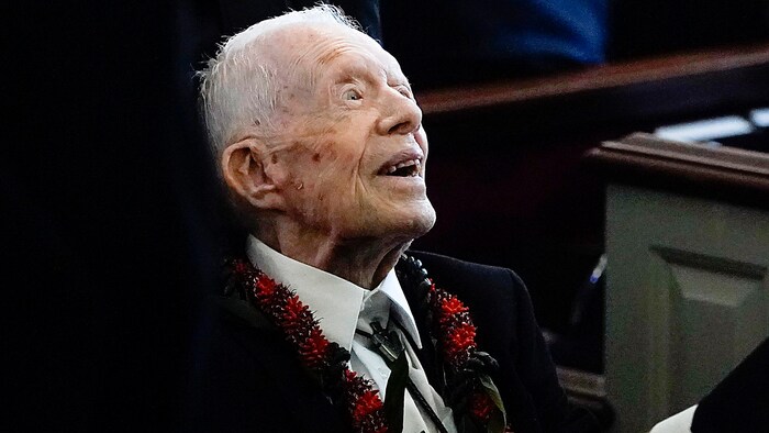 Former President Jimmy Carter would like to see Kamala Harris win.