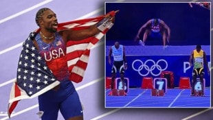 Noah Lyles sprintete am Sonntag zu Olympia-Gold.