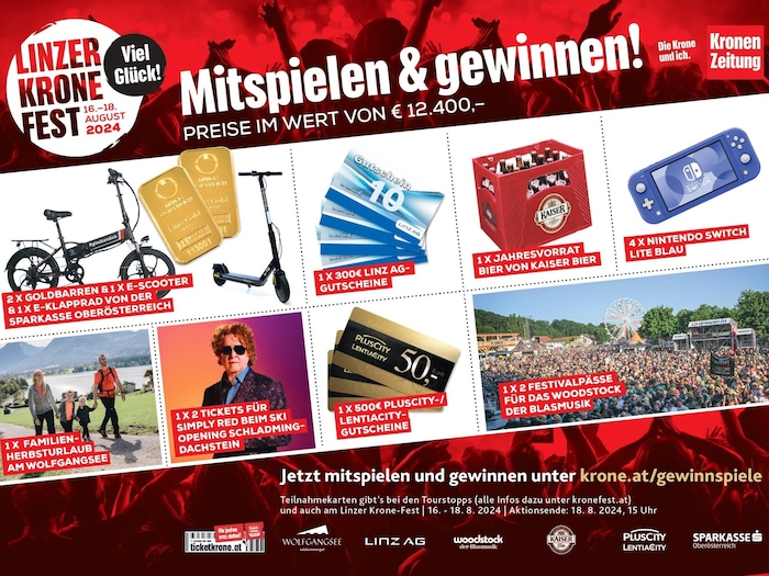 Großartige Preise warten auf alle, die beim großen Fest-Gewinnspiel teilnehmen.