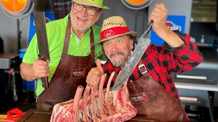 Leo Gradl (r.) und sein „Weltmeister-Kollege“ aus Tirol,  Franz Größing.