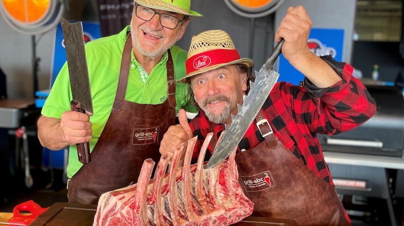 Leo Gradl (r.) und sein „Weltmeister-Kollege“ aus Tirol,  Franz Größing. (Bild: zVg)