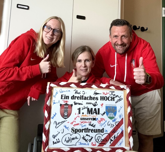 Ein besonderes Maitaferl vom Sportverein, für den Sonja und ihre Tochter regelmäßig freiwillig arbeiteten.