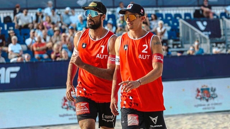 Waller (right) already formed a team with Dressler at the Nations Cup in Latvia. (Bild: CEV)