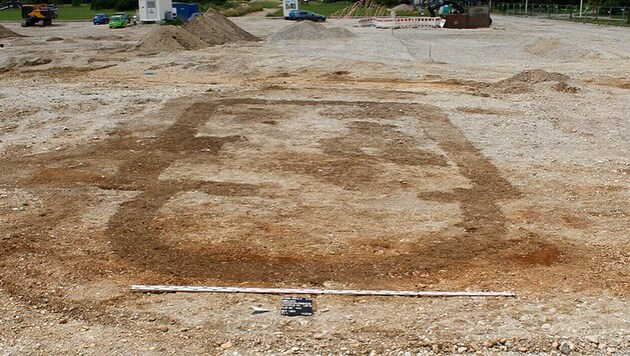 The ground plan of a centuries-old church (pictured) was also uncovered during construction work in Oberschleißheim near Munich. (Bild: dpa/Archäologisches Büro Anzenberger & Leicht GbR)