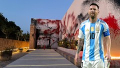 Lionel Messi's villa in Ibiza was sprayed. (Bild: AFP/APA/Futuro Vegetal/Handout/JUAN MABROMATA)