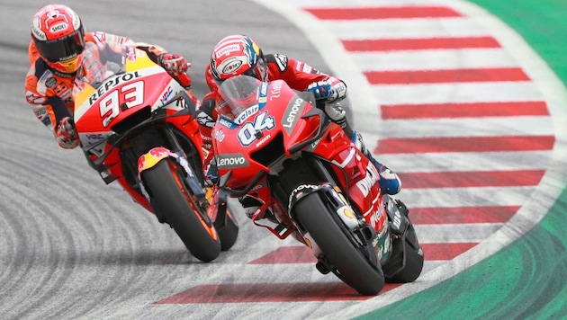 2019 lieferten sich Marquez und Dovizioso ein Duell in der letzten Kurve (Bild: GEPA/GEPA pictures)