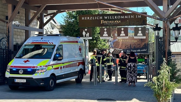 Rettungseinsatz im Freizeitpark in Straßwalchen. (Bild: Fesl Manfred)