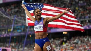 Gabrielle Thomas siegt über 200 Meter.