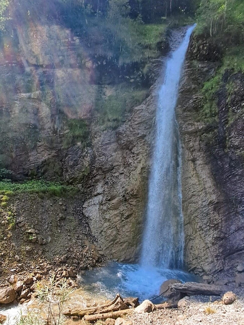 Der spektakuläre Wasserfall auf dem Weg zur Fuchswaldalpe. (Bild: Bergauer Rubina)