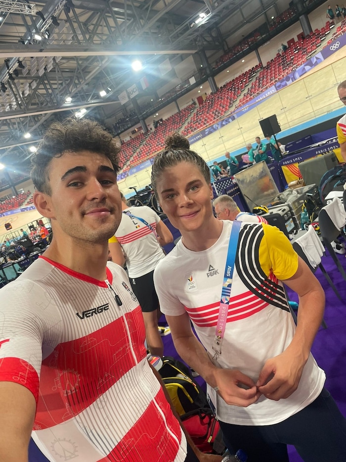 In the track cycling hall