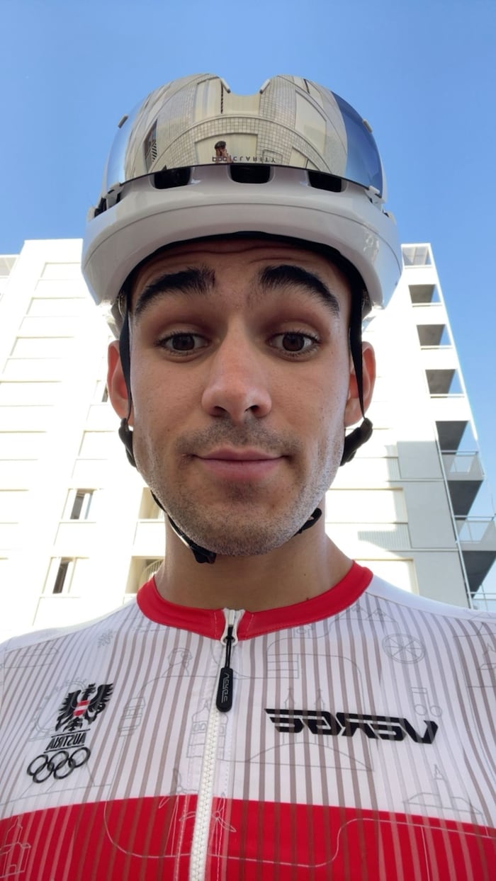 Wafler explored the Olympic Village on his bike.