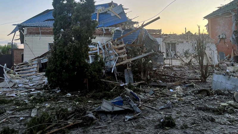 The damage following the shelling of the Kursk region in Russia is enormous. (Bild: APA/AFP/Governor of Kursk Region)