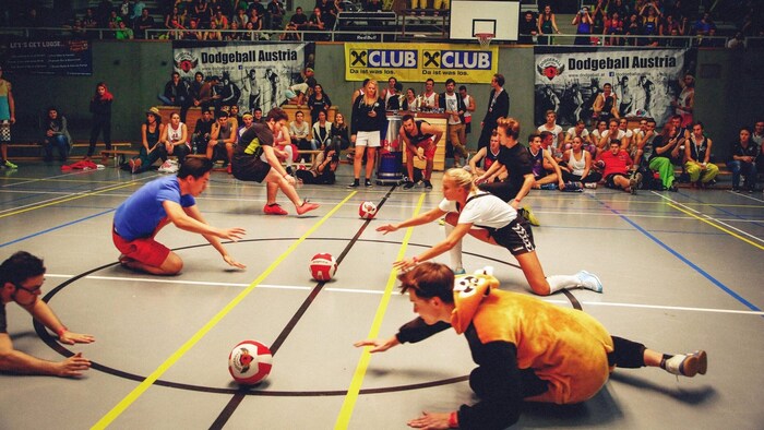 Pure action in dodgeball.