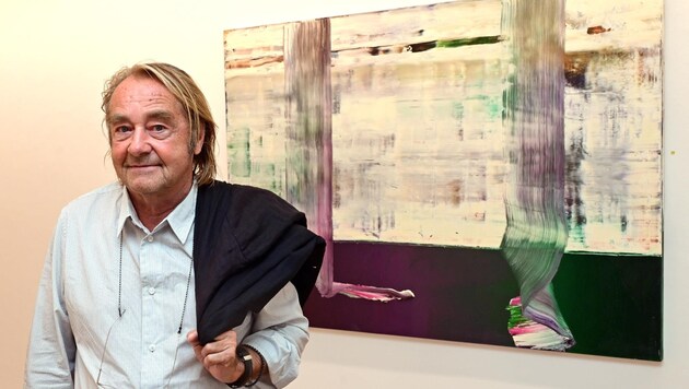 "New savage" Hubert Scheibl is now one of the world's leading abstract painters (Bild: Wolfgang Spitzbart)