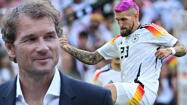 Robert Andrich (re.) reagierte auf die Aussagen von Jens Lehmann zu seiner Frisur während der EM. (Bild: APA/AFP/Tobias SCHWARZ, GEPA Pictures)