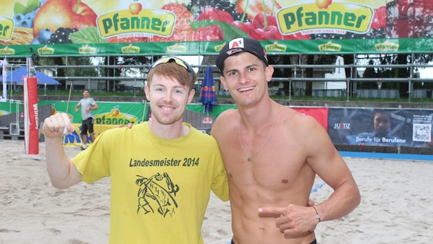 Jakob Reiter (l.) and Philipp Waller play a tournament together for the first time since 2022 (Bild: Peter Weihs/Kronenzeitung)