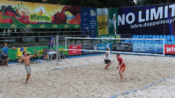 The center court is ready for some hot beach action.